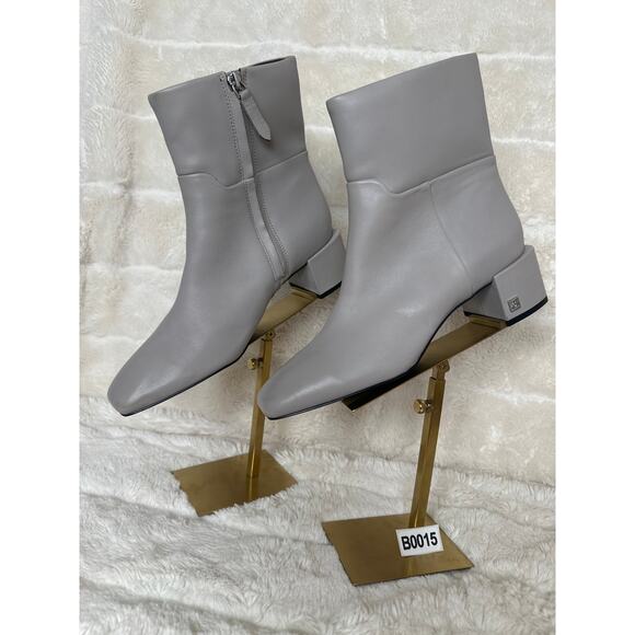 Franco Sarto 7.5 Flexa Fabiene Booties Grey Leather Square toe - Picture 1 of 4